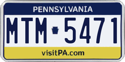 PA license plate MTM5471