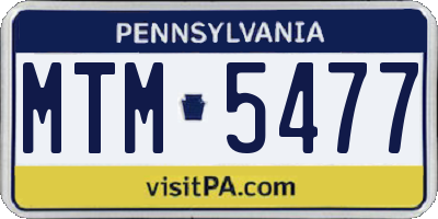 PA license plate MTM5477