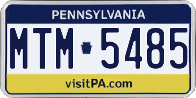 PA license plate MTM5485