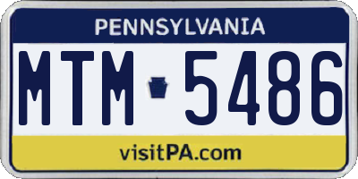 PA license plate MTM5486