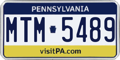 PA license plate MTM5489