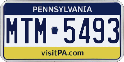 PA license plate MTM5493