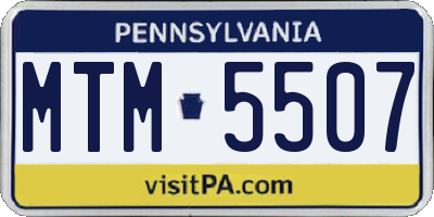 PA license plate MTM5507