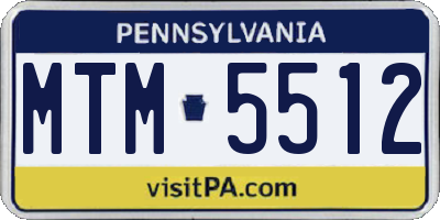 PA license plate MTM5512