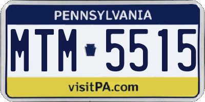 PA license plate MTM5515