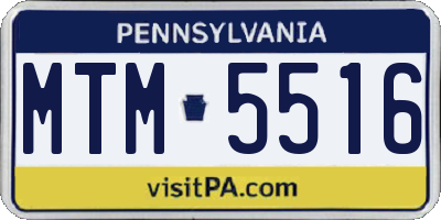 PA license plate MTM5516