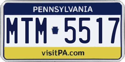 PA license plate MTM5517