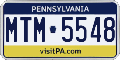 PA license plate MTM5548