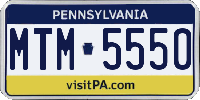 PA license plate MTM5550