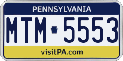 PA license plate MTM5553