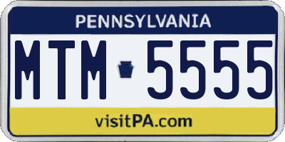 PA license plate MTM5555