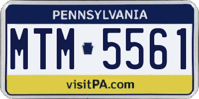 PA license plate MTM5561