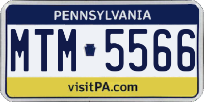 PA license plate MTM5566