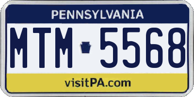 PA license plate MTM5568