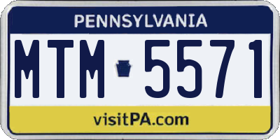 PA license plate MTM5571