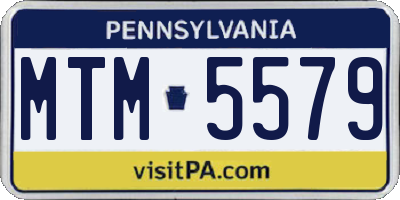 PA license plate MTM5579