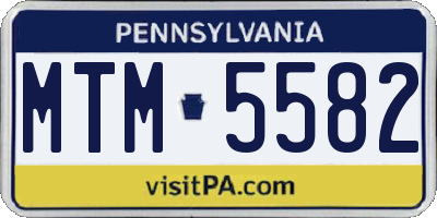 PA license plate MTM5582