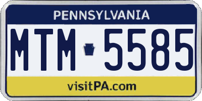 PA license plate MTM5585