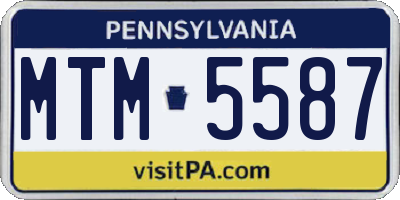 PA license plate MTM5587