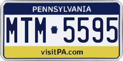 PA license plate MTM5595