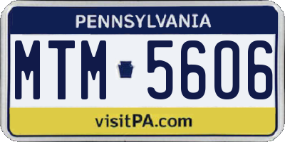 PA license plate MTM5606