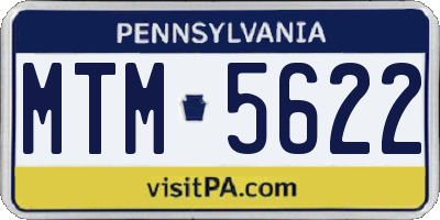 PA license plate MTM5622