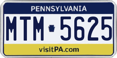 PA license plate MTM5625