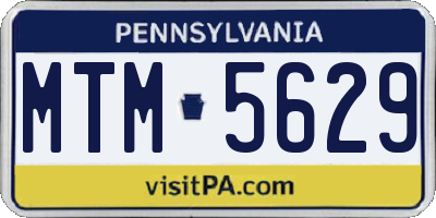 PA license plate MTM5629