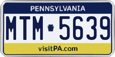 PA license plate MTM5639