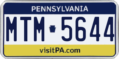 PA license plate MTM5644