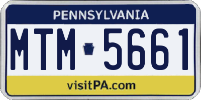 PA license plate MTM5661
