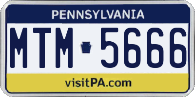 PA license plate MTM5666