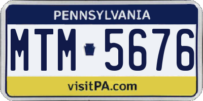 PA license plate MTM5676