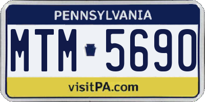 PA license plate MTM5690