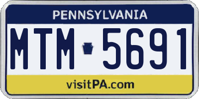 PA license plate MTM5691