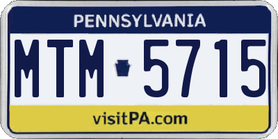 PA license plate MTM5715