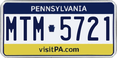 PA license plate MTM5721