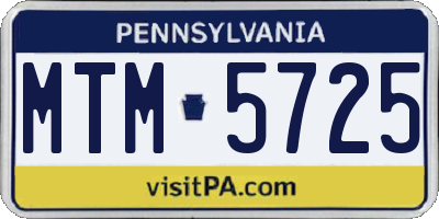 PA license plate MTM5725