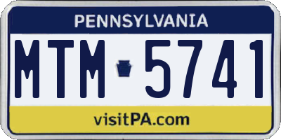 PA license plate MTM5741