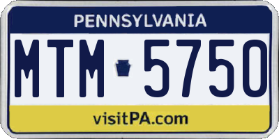 PA license plate MTM5750