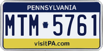 PA license plate MTM5761