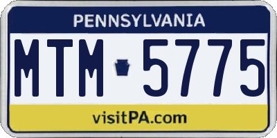 PA license plate MTM5775