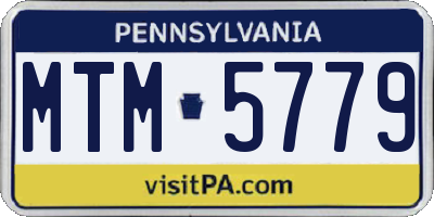PA license plate MTM5779