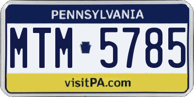 PA license plate MTM5785