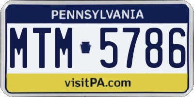 PA license plate MTM5786