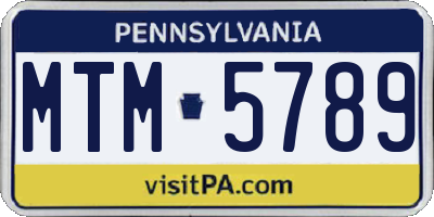 PA license plate MTM5789