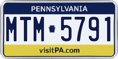 PA license plate MTM5791