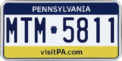 PA license plate MTM5811