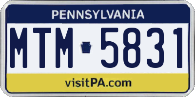 PA license plate MTM5831