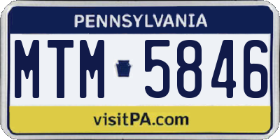PA license plate MTM5846